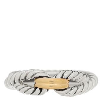 DAVID YURMAN Sterling Silver 18K Yellow Gold Cable Loop Ring 55 7.25 DAVID YURMAN Sterling Silver 18K Yellow Gold Cable Loop Ring 55 7.25