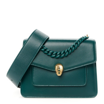 BULGARI Nappa Monochrome Serpenti Forever Maxi Chain Crossbody Bag Green BULGARI Nappa Monochrome Serpenti Forever Maxi Chain Crossbody Bag Green