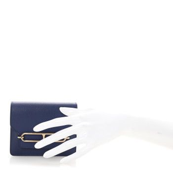 HERMES Evercolor Bi-Color Roulis Slim Wallet Bleu Saphir Bleu France