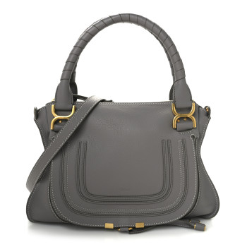 CHLOE Calfskin Medium Marcie Satchel Cashmere Grey