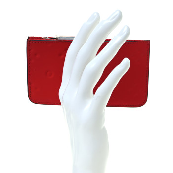 CHRISTIAN LOUBOUTIN Calfskin Loubinthesky Credilou Zipped Card Holder Loubi
