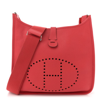 HERMES Taurillon Clemence Evelyne III PM Rose Jaipur