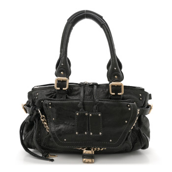 CHLOE Calfskin Medium Paddington Capsule Satchel Bleu