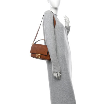 FENDI Nappa FF 1974 Embossed Baguette Coloniale