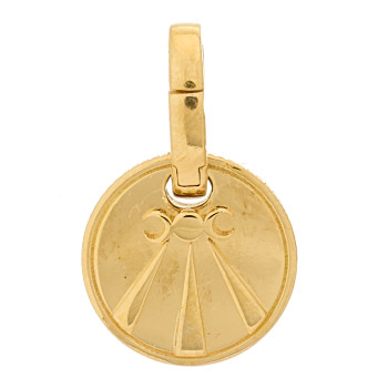 FOUNDRAE 18K Yellow Gold Diamond Miniature Mind Body Soul Wholeness Medallion Annex Link Pendant