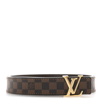 LOUIS VUITTON Mini Damier Ebene 25mm LV Initiales Belt 85 34