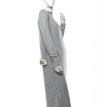 DOLCE & GABBANA Calfskin Micro DG Girls Shoulder Bag White