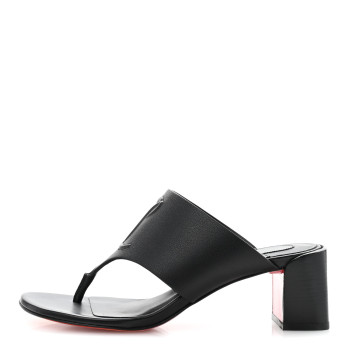 CHRISTIAN LOUBOUTIN Calfskin CL Tongamule 55 Mule  35.5 Black