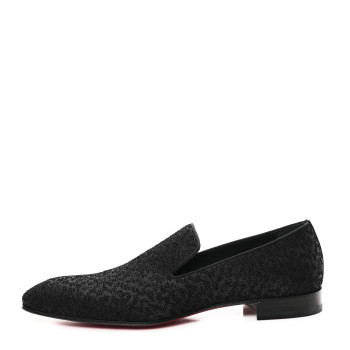 CHRISTIAN LOUBOUTIN Embroidered Mens Flat Loafer 43 Black