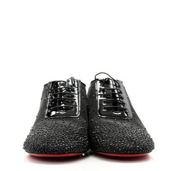CHRISTIAN LOUBOUTIN Rete Patent Strass Degraginzbar 30 Derby Oxfords 41 Black