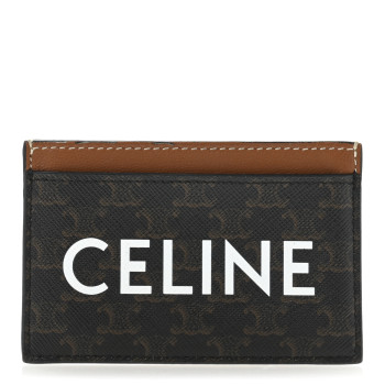 CELINE Triomphe Canvas Card Holder Tan