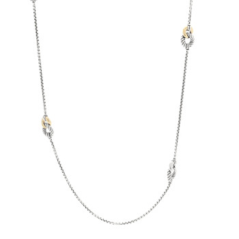 DAVID YURMAN Sterling Silver 18K Yellow Gold Belmont Station Necklace DAVID YURMAN Sterling Silver 18K Yellow Gold Belmont Station Necklace