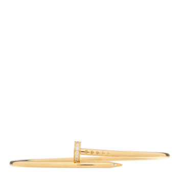 CARTIER 18K Yellow Gold Diamond Small Juste Un Clou Bracelet 17 CARTIER 18K Yellow Gold Diamond Small Juste Un Clou Bracelet 17
