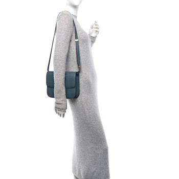 CELINE Lizard Medium Classic Box Flap Bag Blue