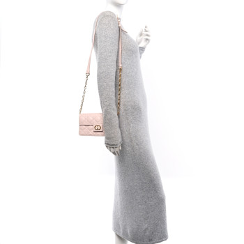 CHRISTIAN DIOR Lambskin Cannage Jolie Mini Bag Powder Pink CHRISTIAN DIOR Lambskin Cannage Jolie Mini Bag Powder Pink