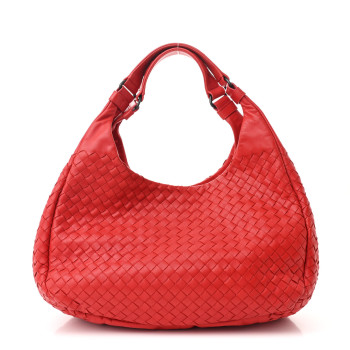 BOTTEGA VENETA Nappa Intrecciato Medium Campana Hobo Red