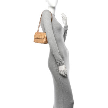 GUCCI Glazed Wicker Mini Cestino Shoulder Bag Natural