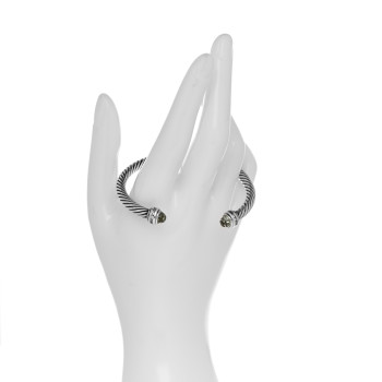 DAVID YURMAN Sterling Silver Diamond Prasiolite 5mm Cable Classics Bracelet DAVID YURMAN Sterling Silver Diamond Prasiolite 5mm Cable Classics Bracelet