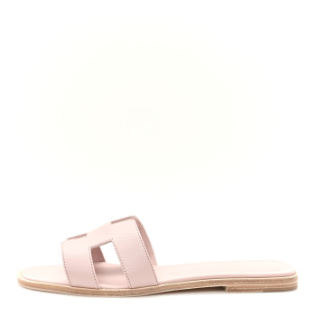 HERMES Epsom Oran Sandals 41 Rose Porcelaine