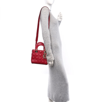 CHRISTIAN DIOR Lambskin Cannage Small My ABCDior Lady Dior Red CHRISTIAN DIOR Lambskin Cannage Small My ABCDior Lady Dior Red