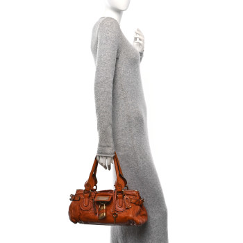 CHLOE Calfskin Medium Paddington Satchel Ecureil Brown