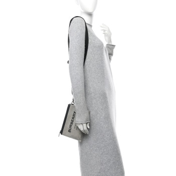 BURBERRY Canvas Horseferry Print Callum Crossbody Grey Black