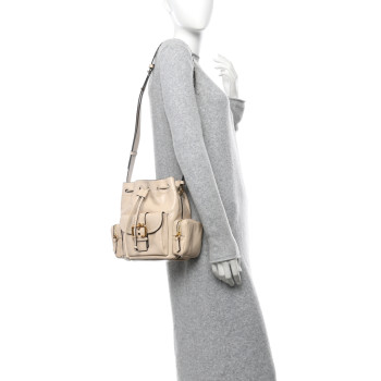 CHLOE Shiny Calfskin Camera Bucket Bag Sweet Beige