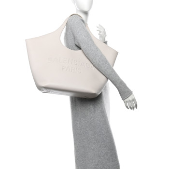 BALENCIAGA Smooth Calfskin Mary Kate Tote Nacre