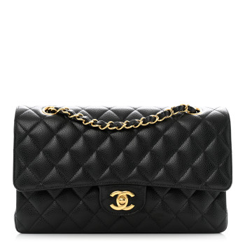 CHANEL Caviar Quilted Medium Double Flap Black