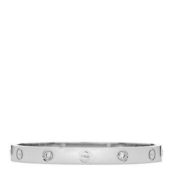 CARTIER 18K White Gold 4 Diamond Love Bracelet 16 CARTIER 18K White Gold 4 Diamond Love Bracelet 16