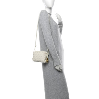 BOTTEGA VENETA Polished Nappa Intrecciato Knot Mini Loop Camera Bag Bone