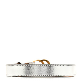 GUCCI Metallic Calfskin Double G 20mm Belt 70 28 Silver