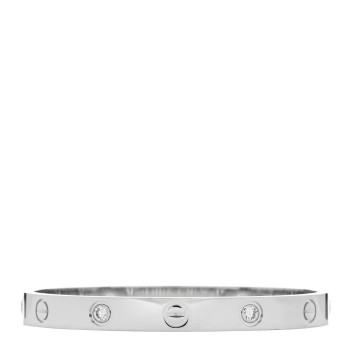 CARTIER 18K White Gold 4 Diamond Love Bracelet 16 CARTIER 18K White Gold 4 Diamond Love Bracelet 16