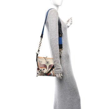 CHLOE Smooth Calfskin Small Roy Clutch White Multicolor