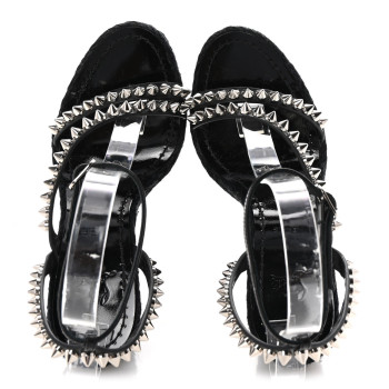 CHRISTIAN LOUBOUTIN Patent Mafaldina 120 Wedge Sandals 35 Black