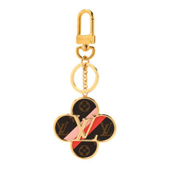 LOUIS VUITTON Metal Monogram Into The Flower Bag Charm Key Holder