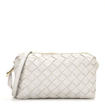 BOTTEGA VENETA Nappa Intrecciato Candy Loop Camera Bag White