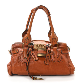 CHLOE Calfskin Medium Paddington Satchel Ecureil Brown