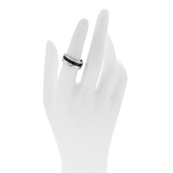 CARTIER 18K White Gold Diamond Ceramic LOVE Ring Set 53 6.25 CARTIER 18K White Gold Diamond Ceramic LOVE Ring Set 53 6.25