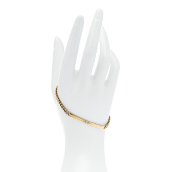 SAINT LAURENT Metal ID Plaque Bracelet L Gold