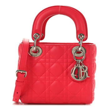 CHRISTIAN DIOR Lambskin Cannage Mini Lady Dior Fuchsia CHRISTIAN DIOR Lambskin Cannage Mini Lady Dior Fuchsia