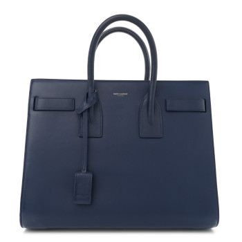 SAINT LAURENT Calfskin Small Sac De Jour Blue Majorelle