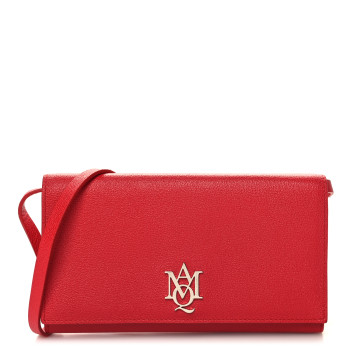 ALEXANDER MCQUEEN Calfskin Insignia Pouch Red ALEXANDER MCQUEEN Calfskin Insignia Pouch Red