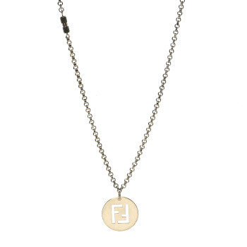 FENDI Metal FF Cutout Necklace Gold