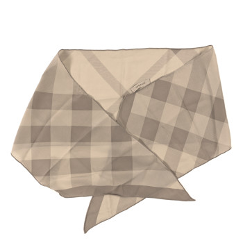 BURBERRY Silk Giant Check Scarf Pale Trench