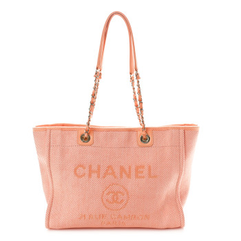 CHANEL Mixed Fibers Small Deauville Tote Light Orange