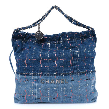 CHANEL Denim Sequin Chanel 22 Blue