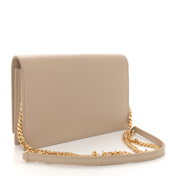 SAINT LAURENT Calfskin Small Classic Monogram Kate Tassel Satchel Nude Powder