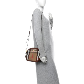 BURBERRY House Check Mini Orchard Crossbody Tan