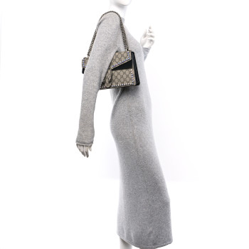 GUCCI GG Supreme Monogram Crystal Small Dionysus Shoulder Bag Black